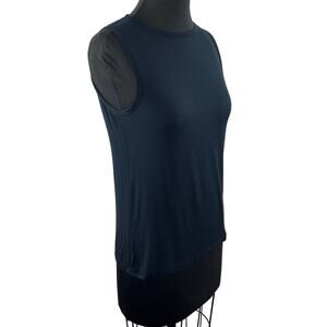 GA Good American Black Crewneck Sleeveless Low Back Backless Tank Top Shirt 1 S